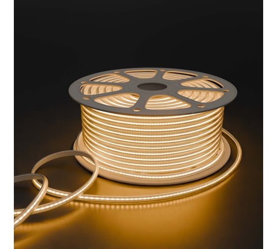 Изображение товара Светодиодная лента Apeyron 220В, 11Вт/м, 900лм/м, 3000К, COB 288д/м, 13x6мм, 50м, IP65 17-54