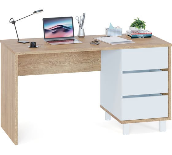 Изображение товара Письменный стол СОКОЛ Дуб сонома/белый СПм-210 00-00015565