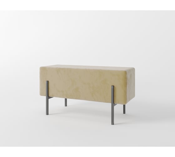 Изображение товара Пуфик на металлических ножках Dr. Bronz велюр, бежевый puf002