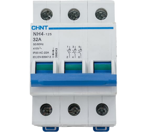 Изображение товара Выключатель нагрузки CHINT, NH4 3P 32A 398043