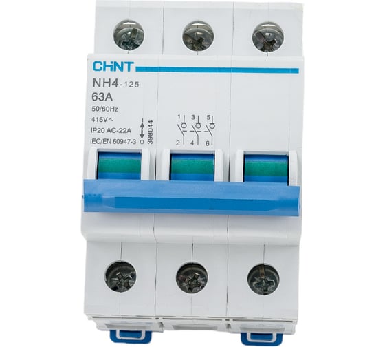 Изображение товара Выключатель нагрузки CHINT, NH4 3P 63A 398044