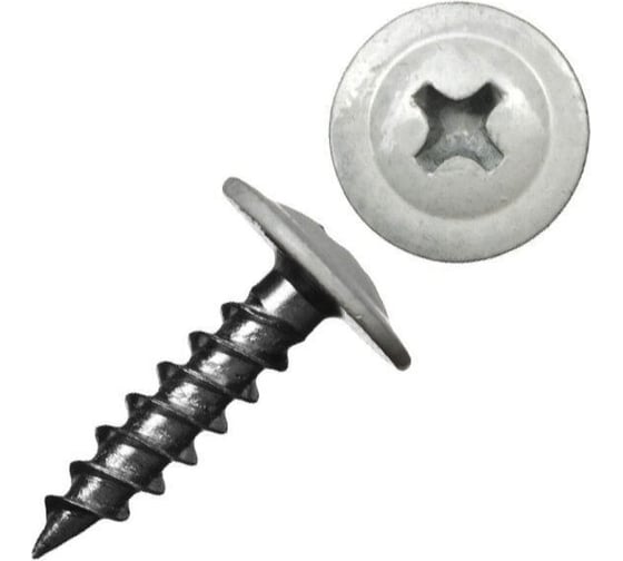 Изображение товара Саморез с прессшайбой Rizzel ПШ 4,2х16, RAL 9006, 1000 шт. 00000311576