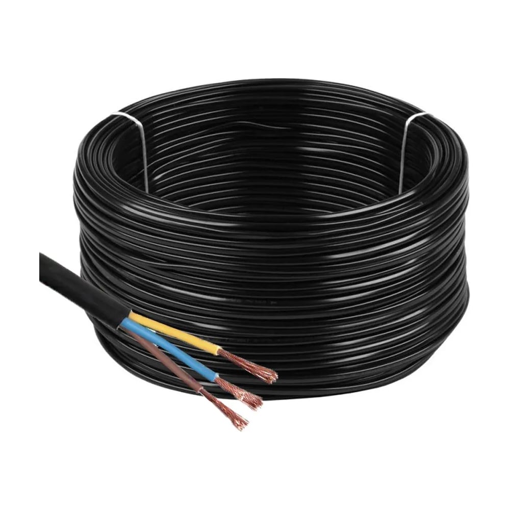 Изображение товара Провод ВЭКЗ ПВС 3*1,5, 380 В, черный, бухта 100 м, ГОСТ VEKZ00205