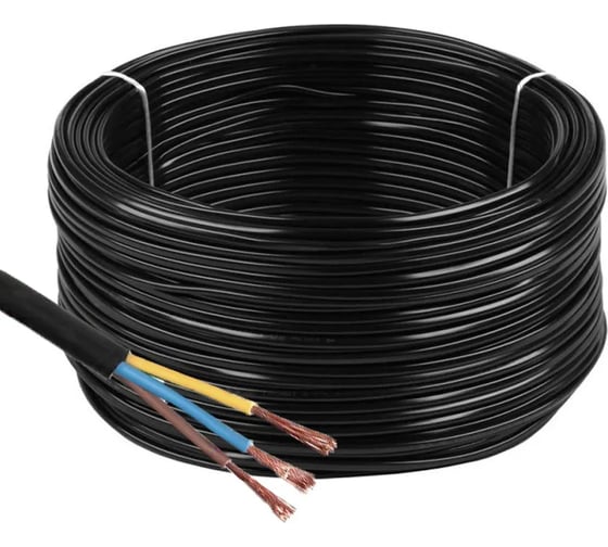 Изображение товара Провод ВЭКЗ ПВС 3*2,5, 380 В, черный, бухта 100 м, ГОСТ VEKZ00206