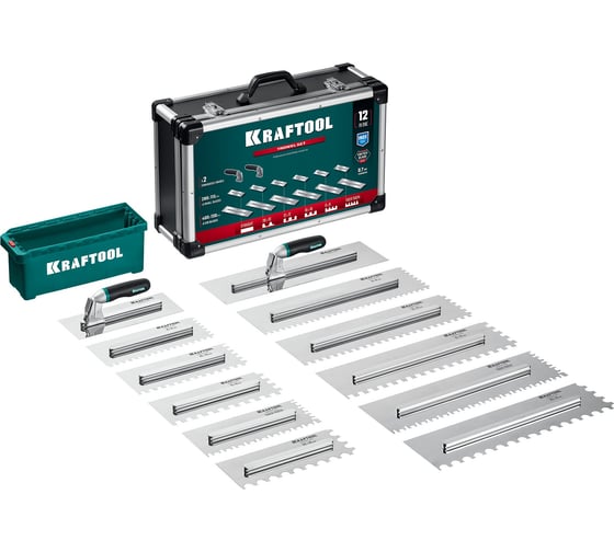 Изображение товара Набор нержавеющих гребенок KRAFTOOL со сменной 2к ручкой, 6 шт, 280x115 мм, 480x130 мм 33268-H12