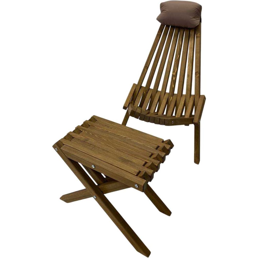 Изображение товара Комплект садового кресла и стола из лиственницы Flamet Кентукки KN-2