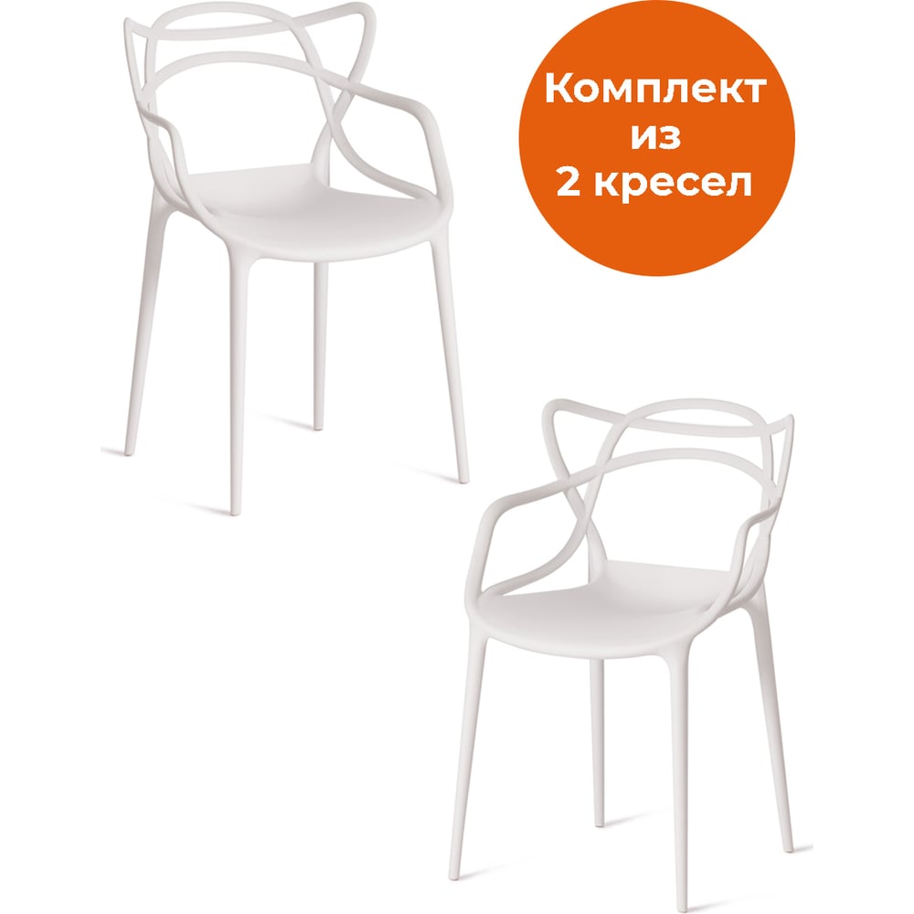 Изображение товара Комплект пластиковых стульев TetChair Cat Chair мод 028 белый 2 шт