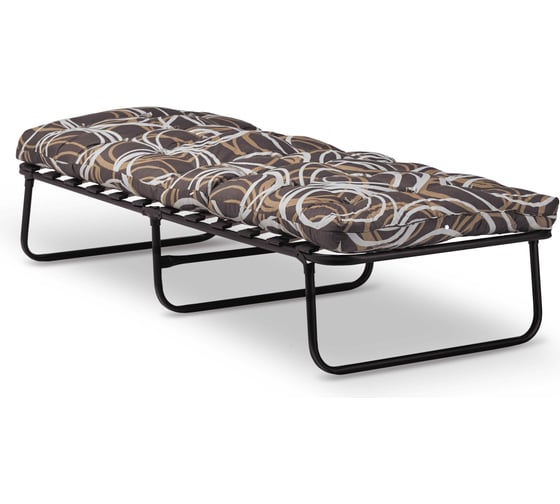 Изображение товара Раскладушка Формула мебели сад Аде с матрасом, взрослая, усиленная, для сна, кровать-кушетка с ортопедическим основанием из ламель 80x190 см КР0003/РВ