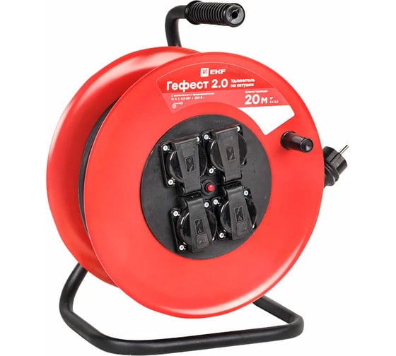 Изображение товара Удлинитель на катушке EKF Гефест 2.0 4 гнезда 20м UKG02-16-R325-4-20-IP44