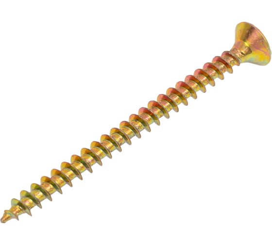 Изображение товара Универсальные шурупы ВИРТУОЗ 4,5х50 мм, потайная головка, желтый цинк 25 шт 27184