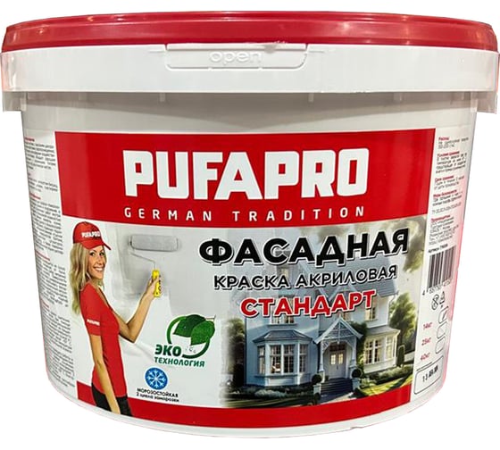 Изображение товара Краска фасадная акриловая PUFAPRO стандарт, 14 кг 776009