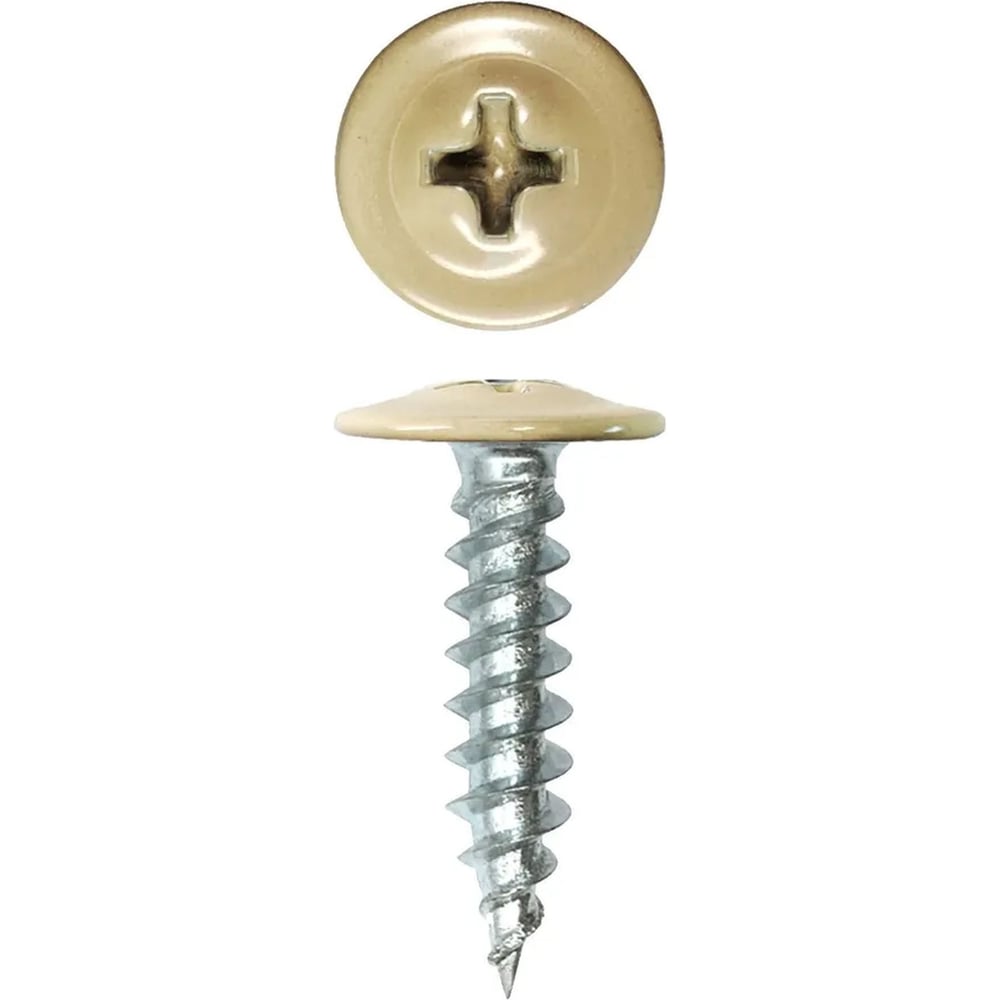 Изображение товара Саморез с прессшайбой Rizzel ПШ 4,2х32 RAL 1014, 500 шт