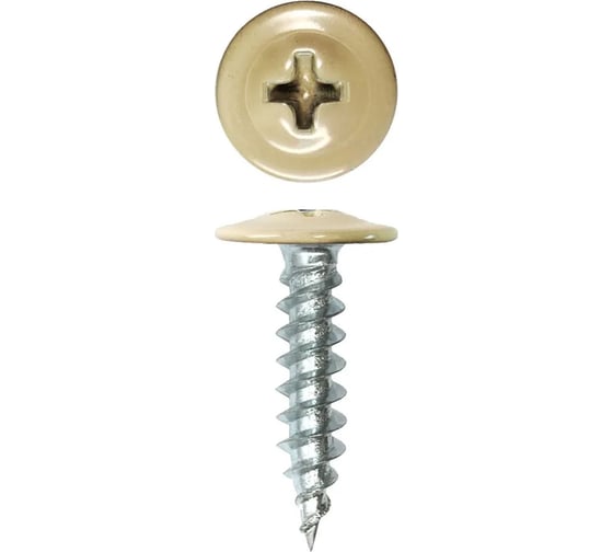 Изображение товара Саморез с прессшайбой Rizzel ПШ 4,2х32 RAL 1014 500 шт 00000308946