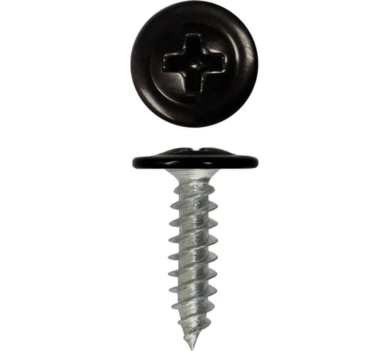 Изображение товара Саморез с прессшайбой Rizzel ПШ 4,2х25 RAL 9005 500 шт 00000314311