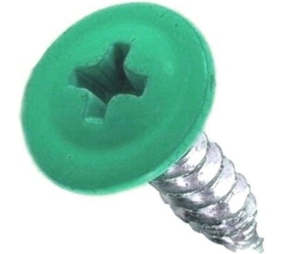 Изображение товара Саморез с прессшайбой Rizzel ПШ 4,2х32 RAL 6029 500 шт 00000308954