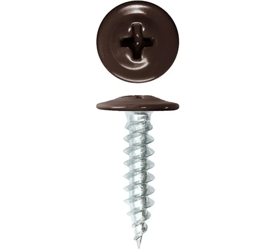 Изображение товара Саморез с прессшайбой Rizzel ПШ 4,2х32 RAL 8019 500 шт 00000318116