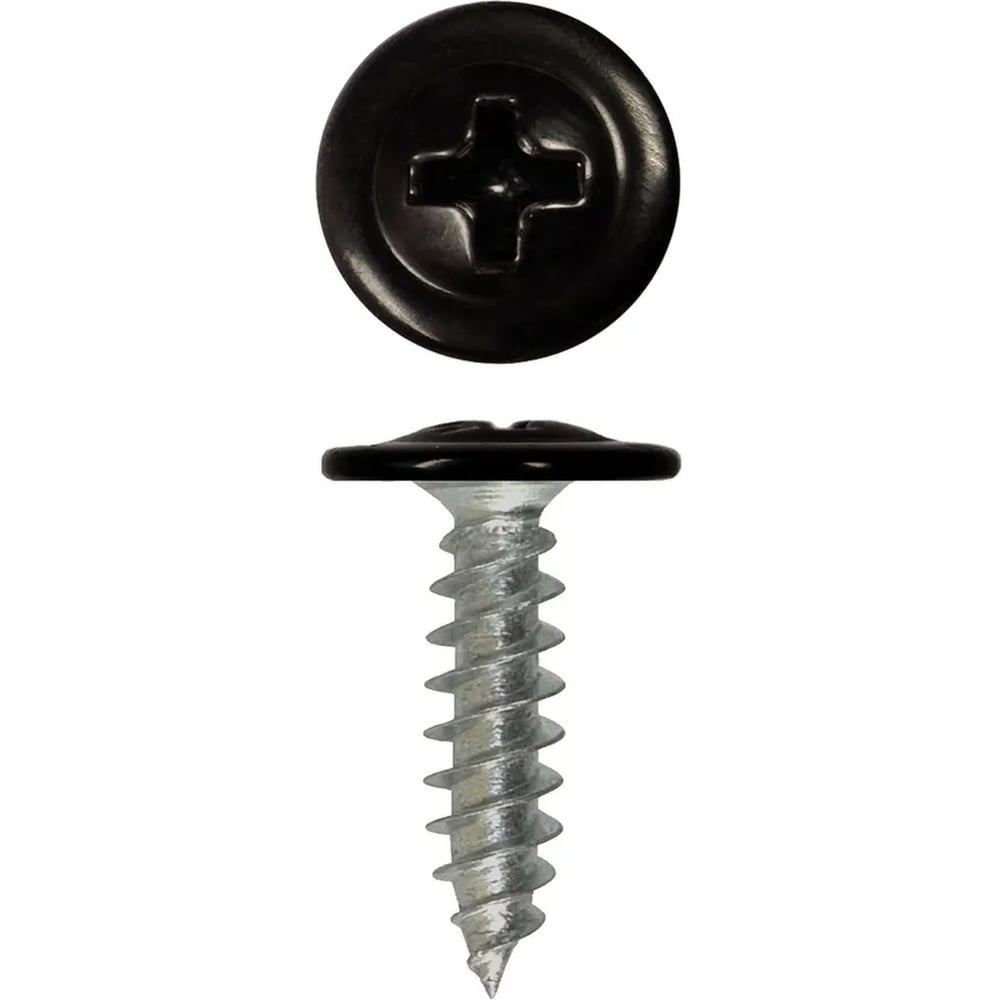 Изображение товара Саморез с прессшайбой Rizzel ПШ 4,2х32 RAL 9005 500 шт