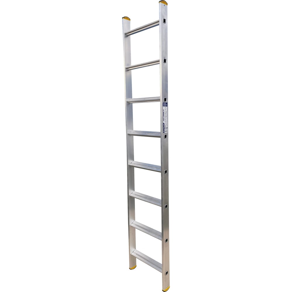 Алюминиевая односекционная приставная лестница Алюмет лестница приставная 1 секция 10 ступеней алюминий 2 79 м 150 кг alumet 5110