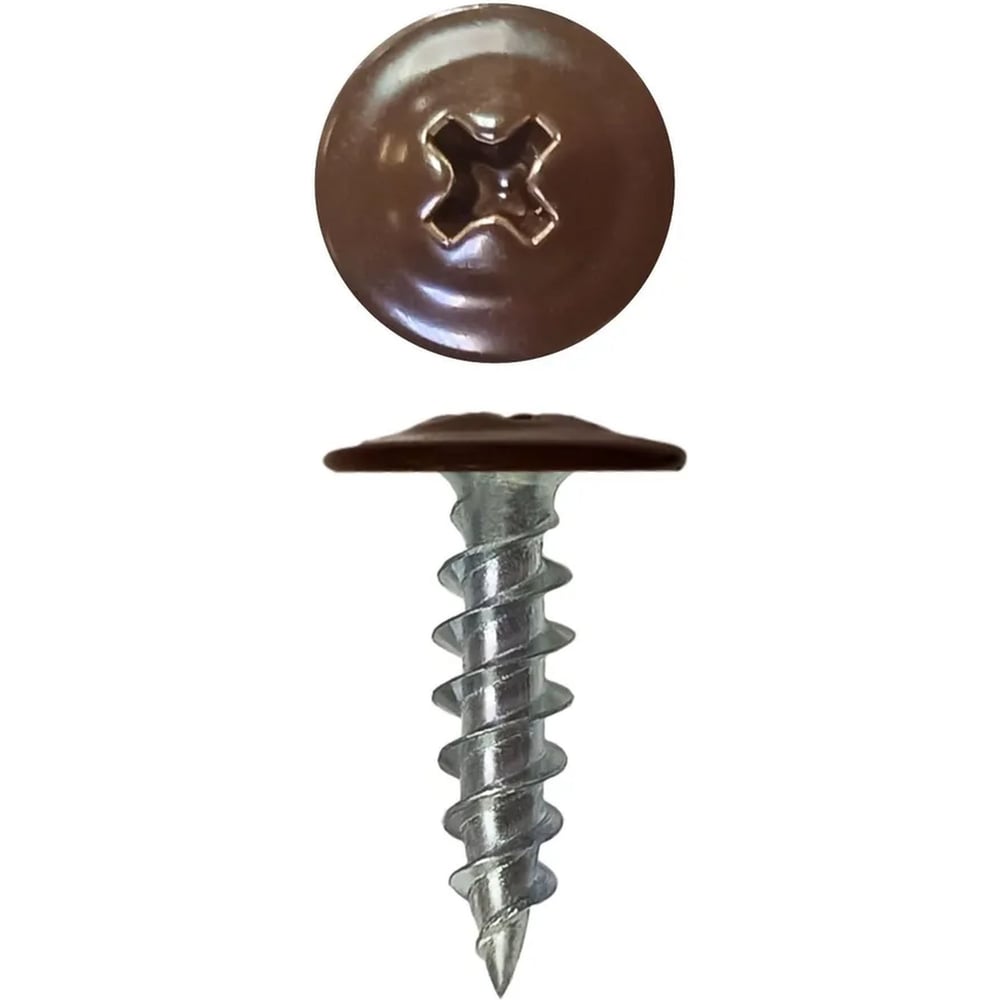 Изображение товара Саморез с прессшайбой Rizzel ПШ 4,2х41 RAL 8017, 500 шт