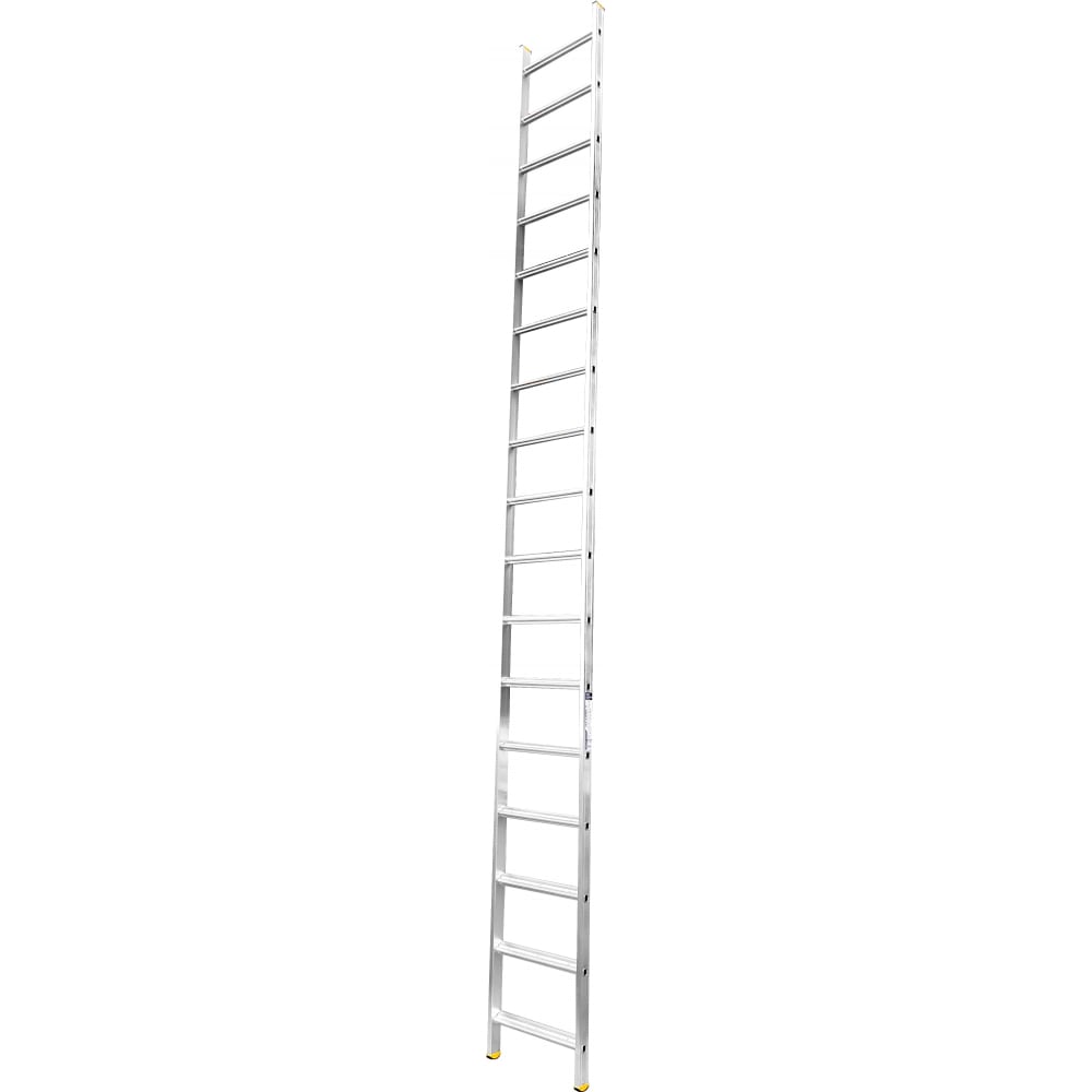 Алюминиевая односекционная приставная лестница Алюмет лестница тундра алюминиевая односекционная приставная 9 ступеней 2510 мм