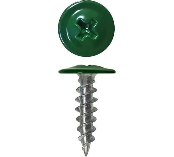 Изображение товара Саморез с прессшайбой Rizzel ПШ 4,2х41 RAL 6005 500 шт 00000317077