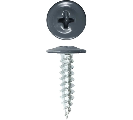 Изображение товара Саморез с прессшайбой Rizzel ПШ 4,2х41 RAL 7016 500 шт 00000326016