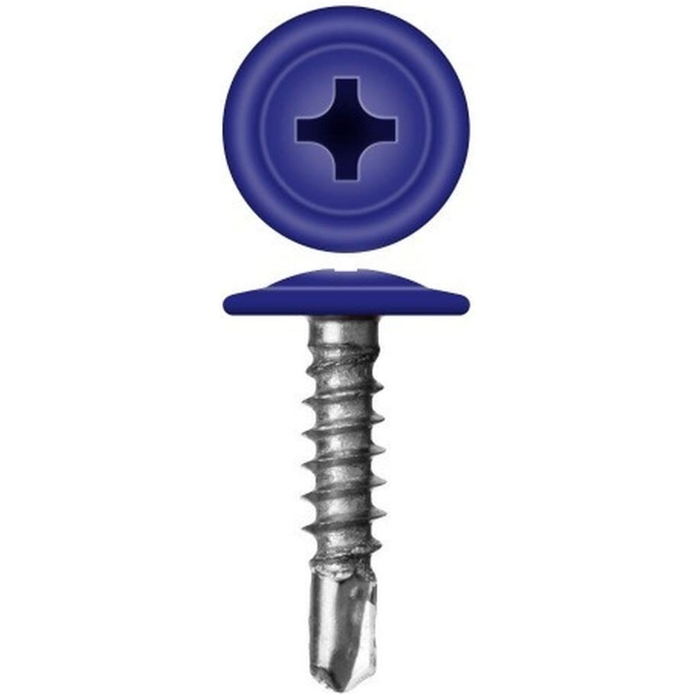 Изображение товара Саморез с прессшайбой Rizzel 4,2х13 RAL 5002 1000 шт