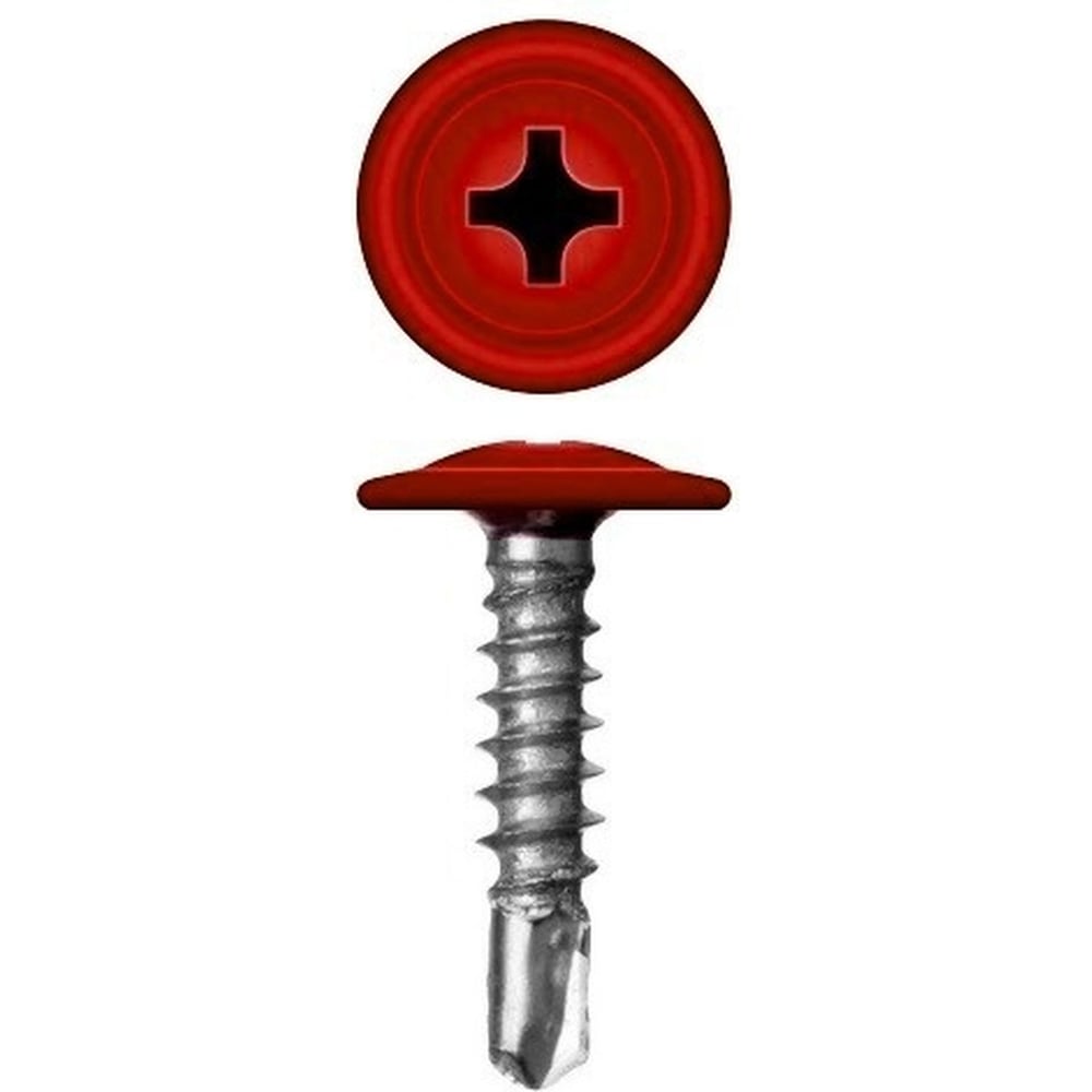 Изображение товара Саморез с прессшайбой Rizzel ПШС 4,2х13 RAL 3020 - 1000 шт