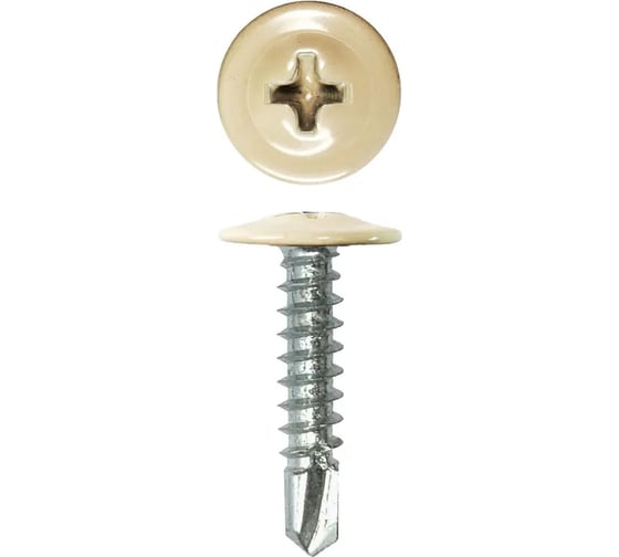 Изображение товара Саморез с прессшайбой Rizzel ПШС 4,2х16 RAL 1015 1000 шт 00000308370