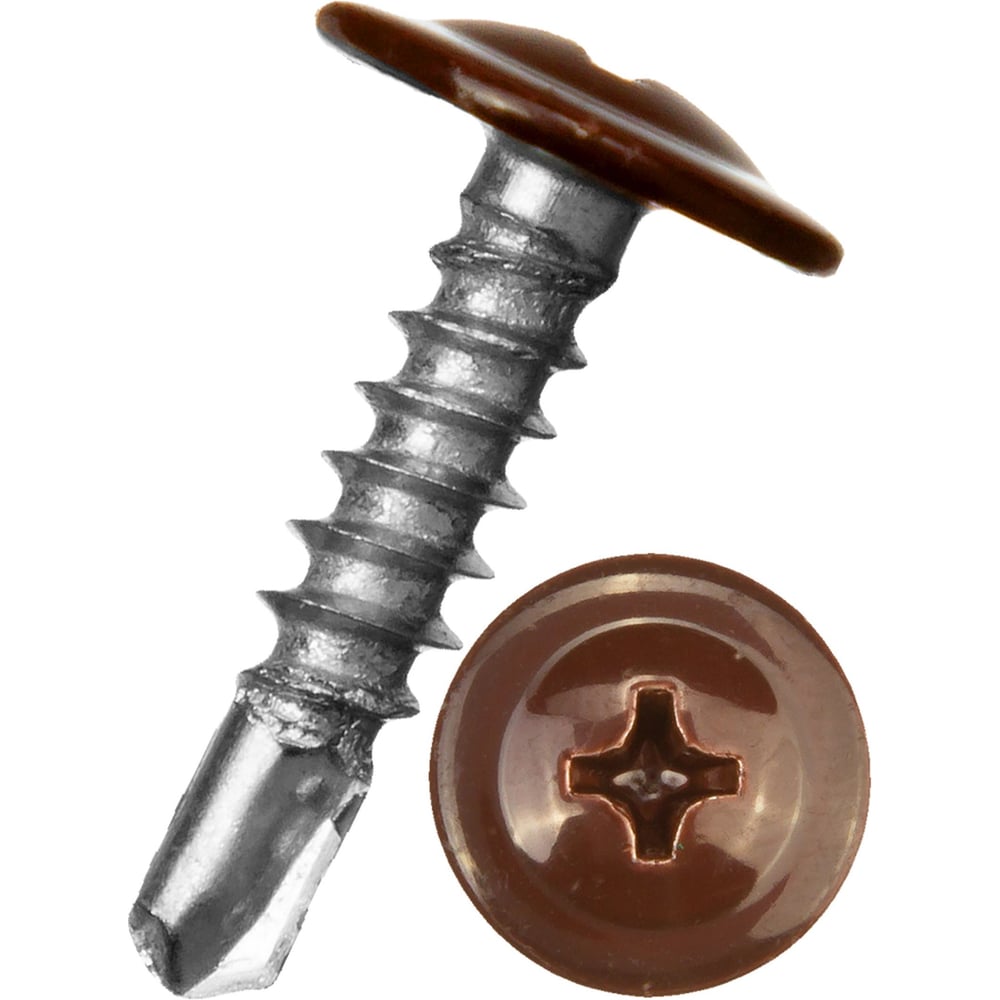 Изображение товара Саморез с прессшайбой Rizzel 4, 2х13 RAL 8024 - надежное крепление для строительных работ