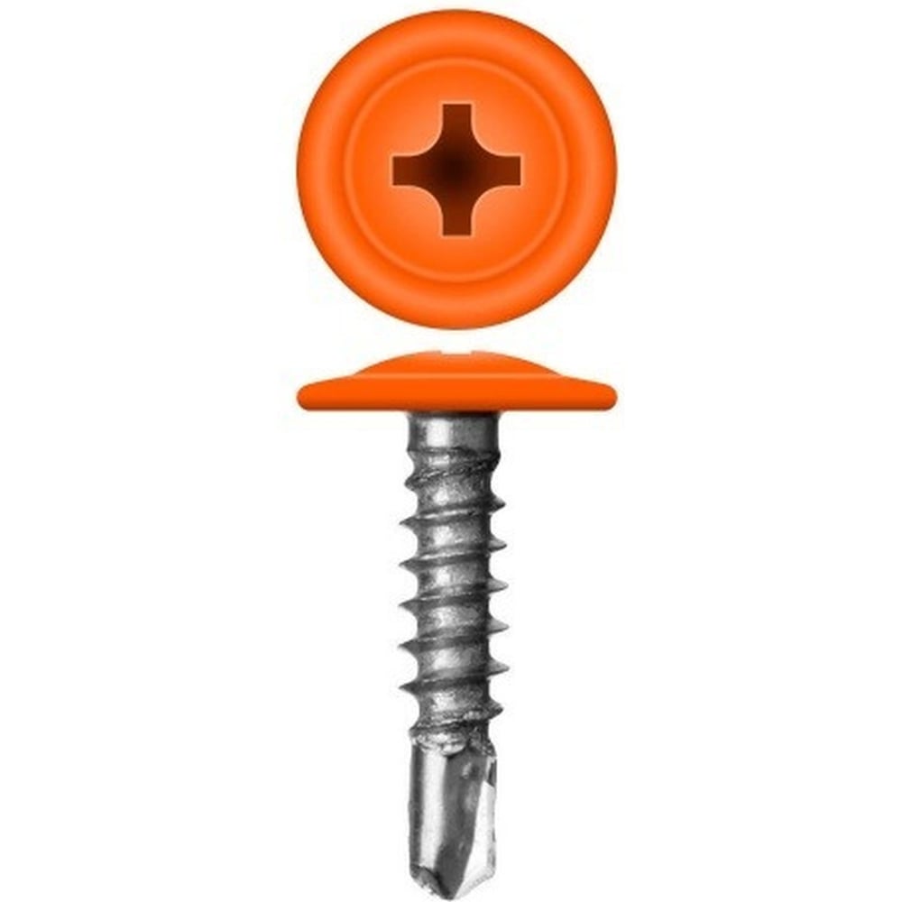 Изображение товара Саморез с прессшайбой Rizzel ПШС 4,2х16 RAL 2004 на 1000 шт