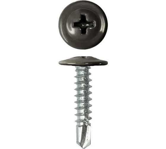 Изображение товара Саморез с прессшайбой Rizzel ПШС 4,2х16 RAL 7024 1000 шт 00000313535