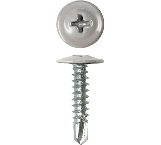 Изображение товара Саморез с прессшайбой Rizzel ПШС 4,2х16 RAL 7004 1000 шт 00000308995