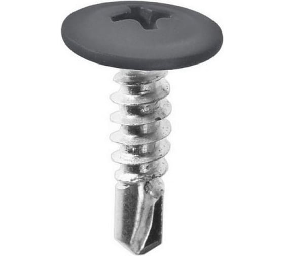 Изображение товара Саморез с прессшайбой Rizzel ПШС 4,2х16 RAL 7015 1000 шт 00000330555