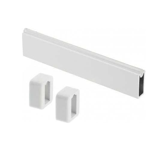 Изображение товара Комплект GTV штанга гардеробная, прямоугольная, с антискользящей вставкой, 12x32 мм, толщина 1.5 мм, L=3 м + крепление для штанги с заглушкой, 2 шт., белый, упаковка 20 шт WG-RRPSET-B-10