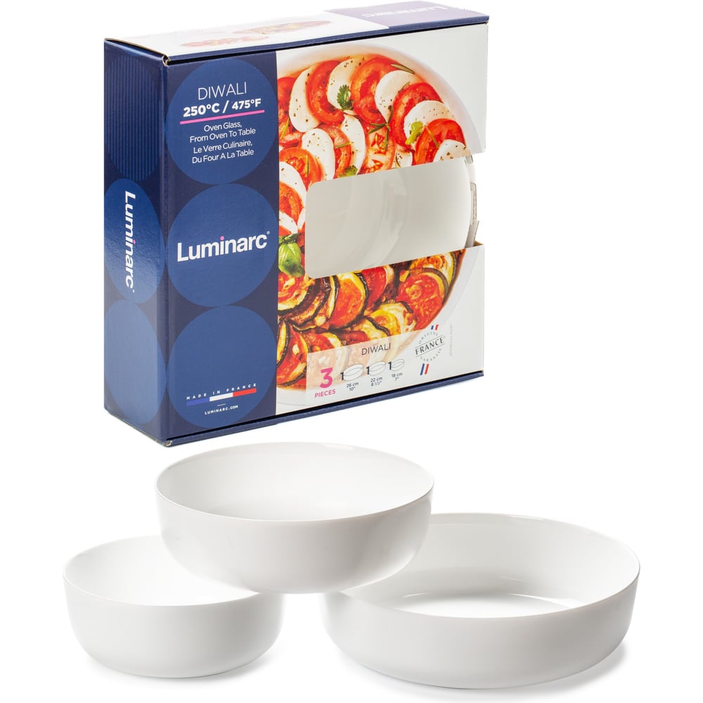 Изображение товара Набор для запекания и подачи LUMINARC ДИВАЛИ, стекло, 3 предмета