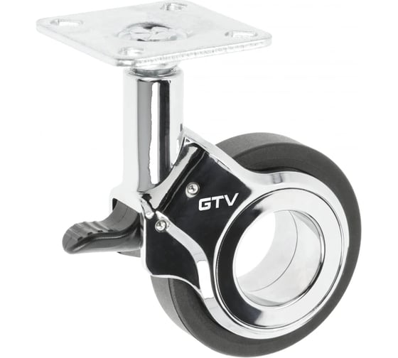Изображение товара Мебельное колесико GTV GIRA, с тормозом, диаметр 60 мм, черный KM-GIRA-60MM-ZH-20