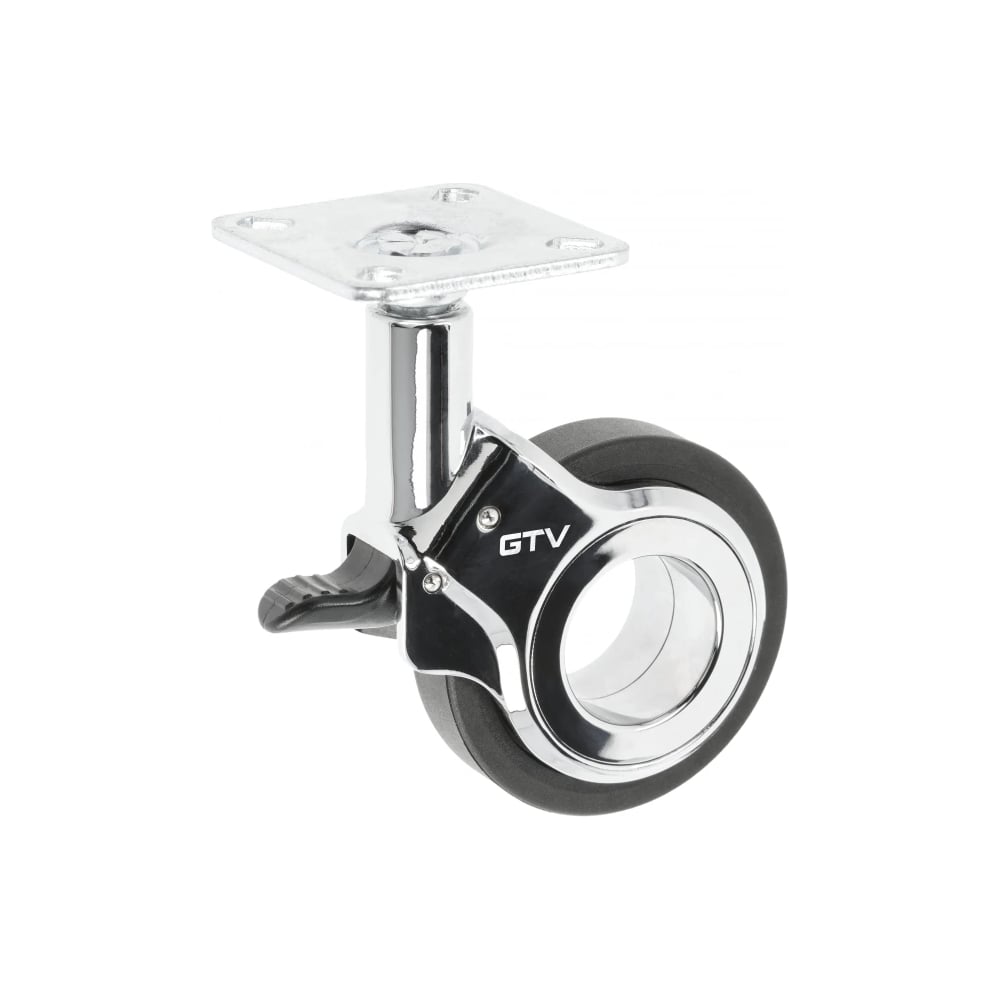 Изображение товара Мебельное колесико GTV GIRA с тормозом диаметр 75 мм черное