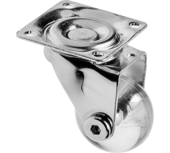 Изображение товара Мебельное колесико GTV без тормоза, BRAZYLIA, диаметр 35 мм, прозрачный KM-RD-35-SF