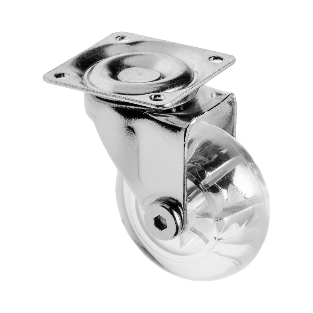 Изображение товара Мебельное колесико GTV без тормоза, диаметр 50 мм, прозрачное