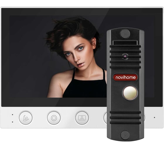 Изображение товара Комплект видеодомофона Novihome для дома, дачи, квартиры SIMPLE 7 FHD KIT: монитор и вызывная панель FHD, функция Не беспокоить, совместим с подъездным домофоном через модуль сопряжения 4390