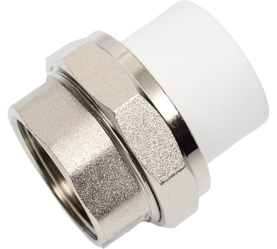 Изображение товара Муфта комбинированная разъёмная Damento внутренняя резьба 1", 25 мм, белый 9075