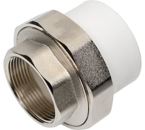 Изображение товара Муфта комбинированная разъёмная Damento внутренняя резьба 1 1/2", 50 мм, белый 9452