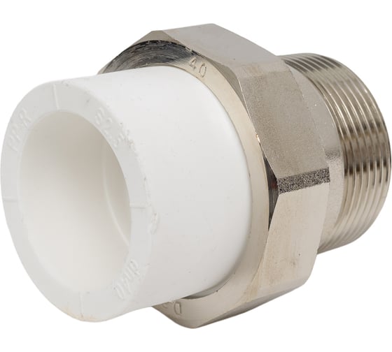 Изображение товара Муфта комбинированная разъемная Damento нар.рез. 1 1/2", 40 мм, белый 94505