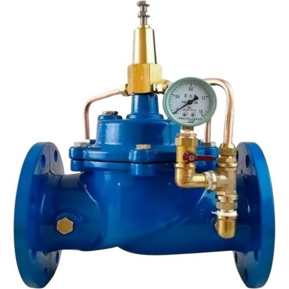 Изображение товара Регулятор давления DN.ru МРДП-GGG40-GGG40-NBR-F Ду65 Ру16 с пилотным управлением