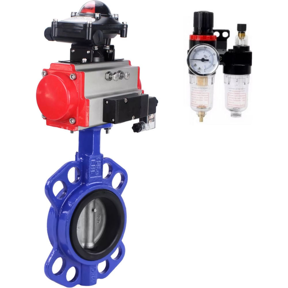Изображение товара Затвор DN.ru WCB-316L-EPDM Ду250 Ру16 пневмопривод дисковый