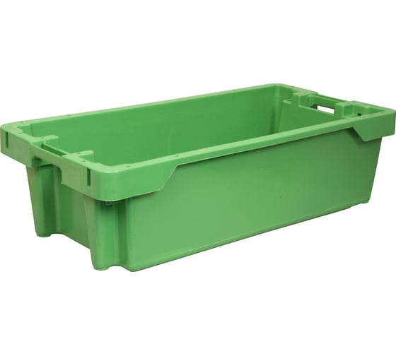 Изображение товара Ящик Тара.ру п/э рыбный 800х400х225 сплошной, зеленый 05551