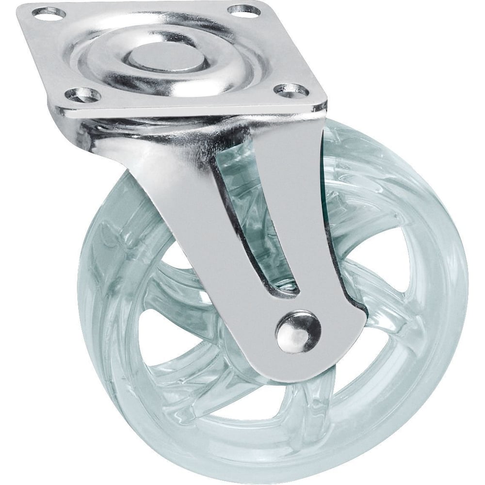 Изображение товара Мебельное колесико GTV без тормоза SHIFT диаметр 75 мм прозрачное