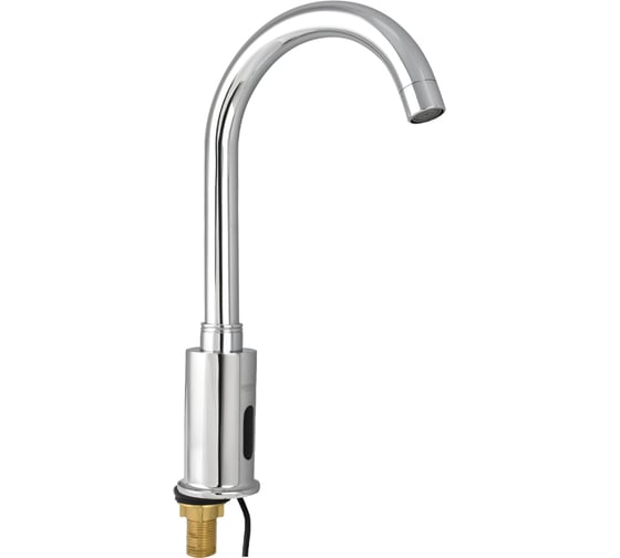 Изображение товара Смеситель сенсорный для раковины, высокий С образный излив, латунный корпус, цвет ХРОМ. Brimix 081