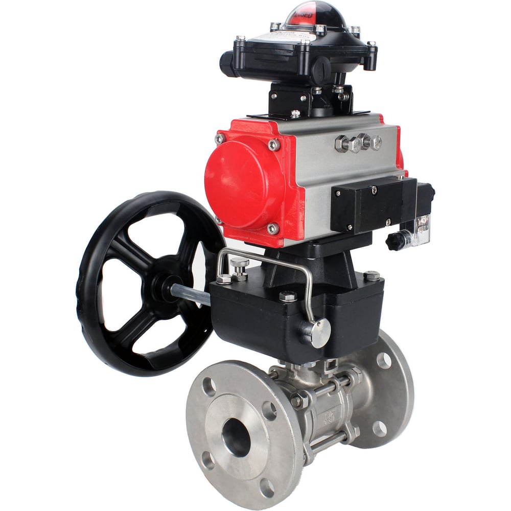 Изображение товара Шаровой кран DN100 Ру16 с пневмоприводом и разборным корпусом